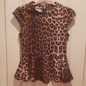 Leopard peplum top
